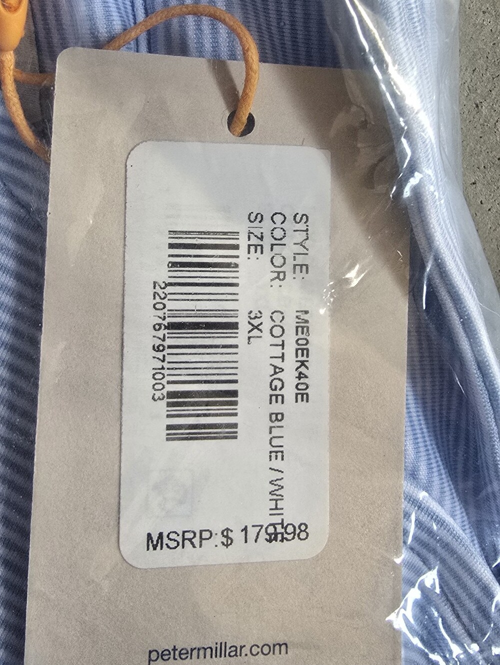 Peter Millar Cottage Blue and White Striped Men’s Dress Shirt